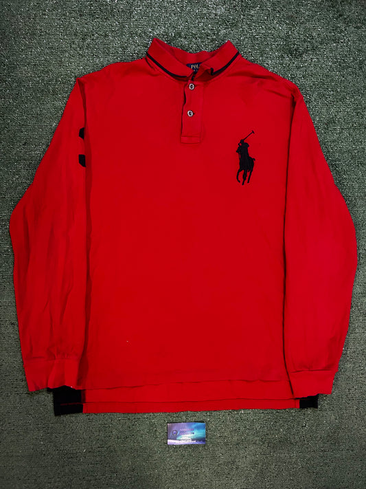 Vintage red Polo Ralph Lauren rugby longsleeve