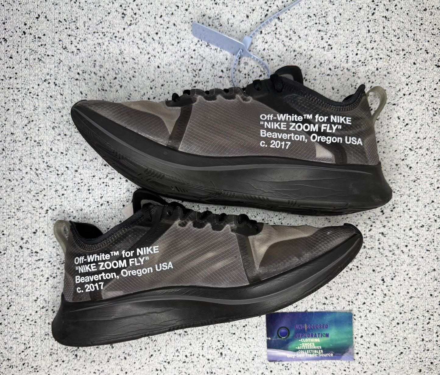 Nike Off-White Zoom Fly Black 10 Men/11.5 Women “Preowned”