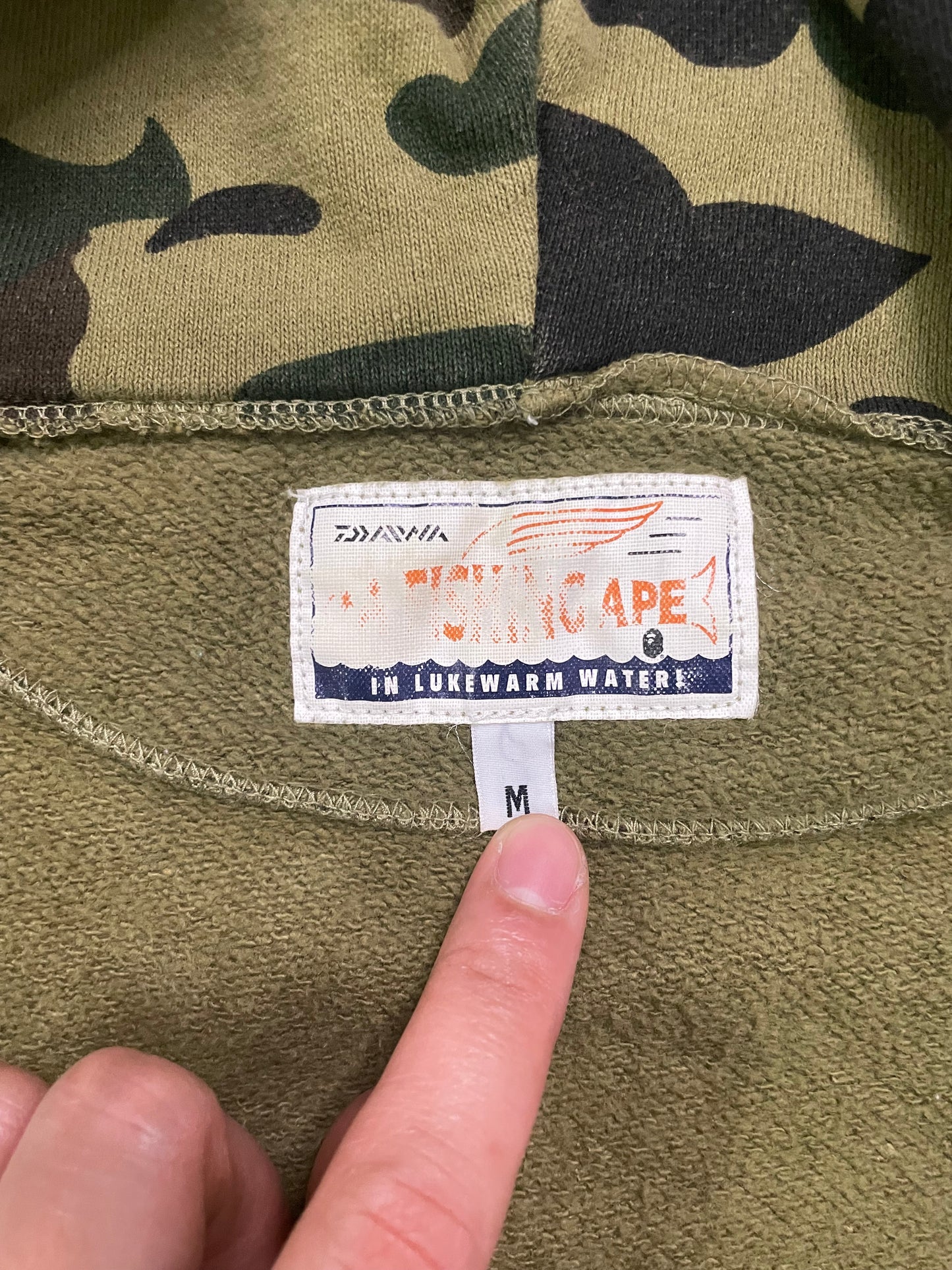 Bape 1st camo daiwa fish full zip hoodie