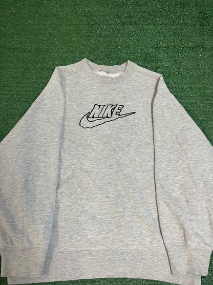 Vintage 1990s grey Nike  swoosh crewneck