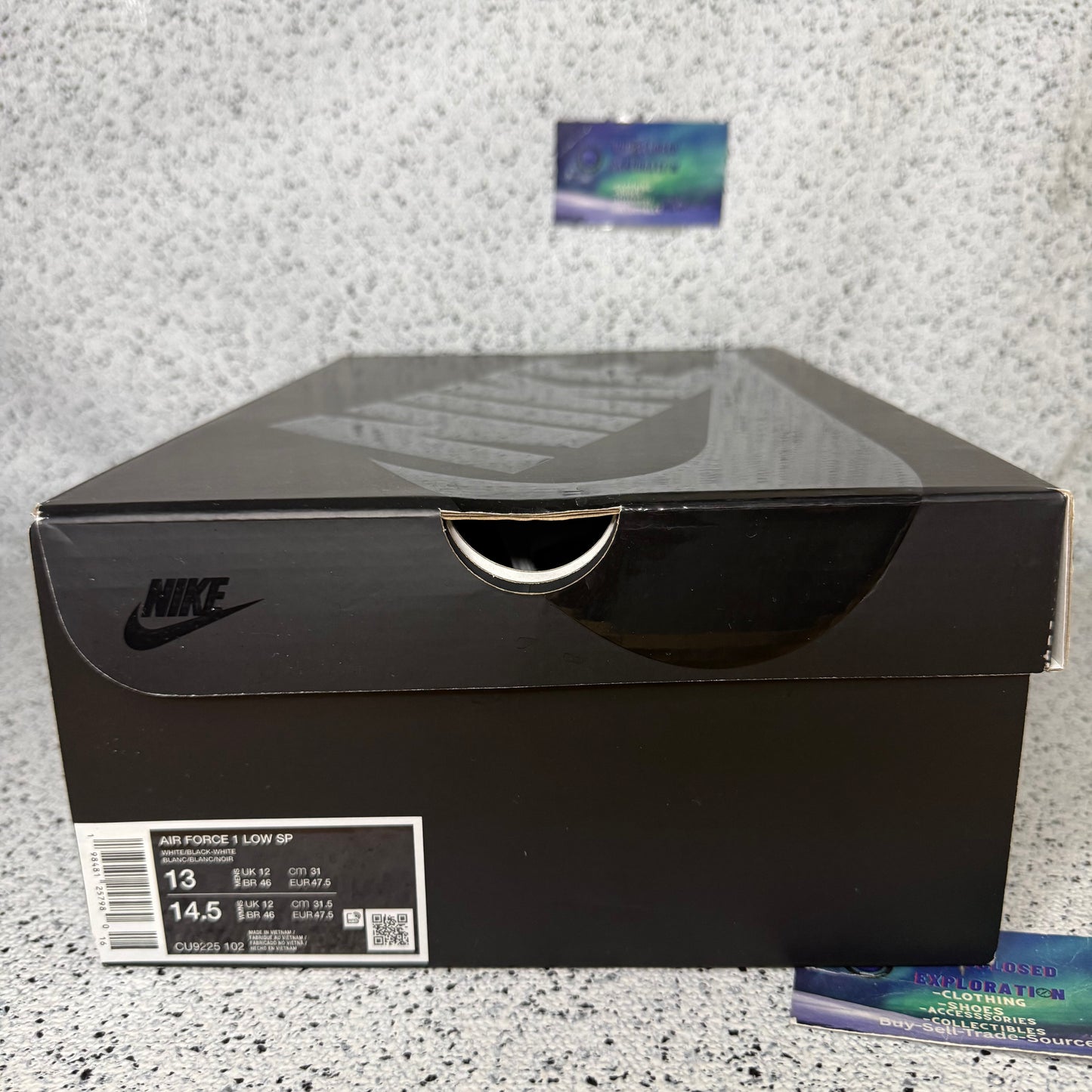 Nike Air Force 1 Supreme White Black 13 Men “Preowned”