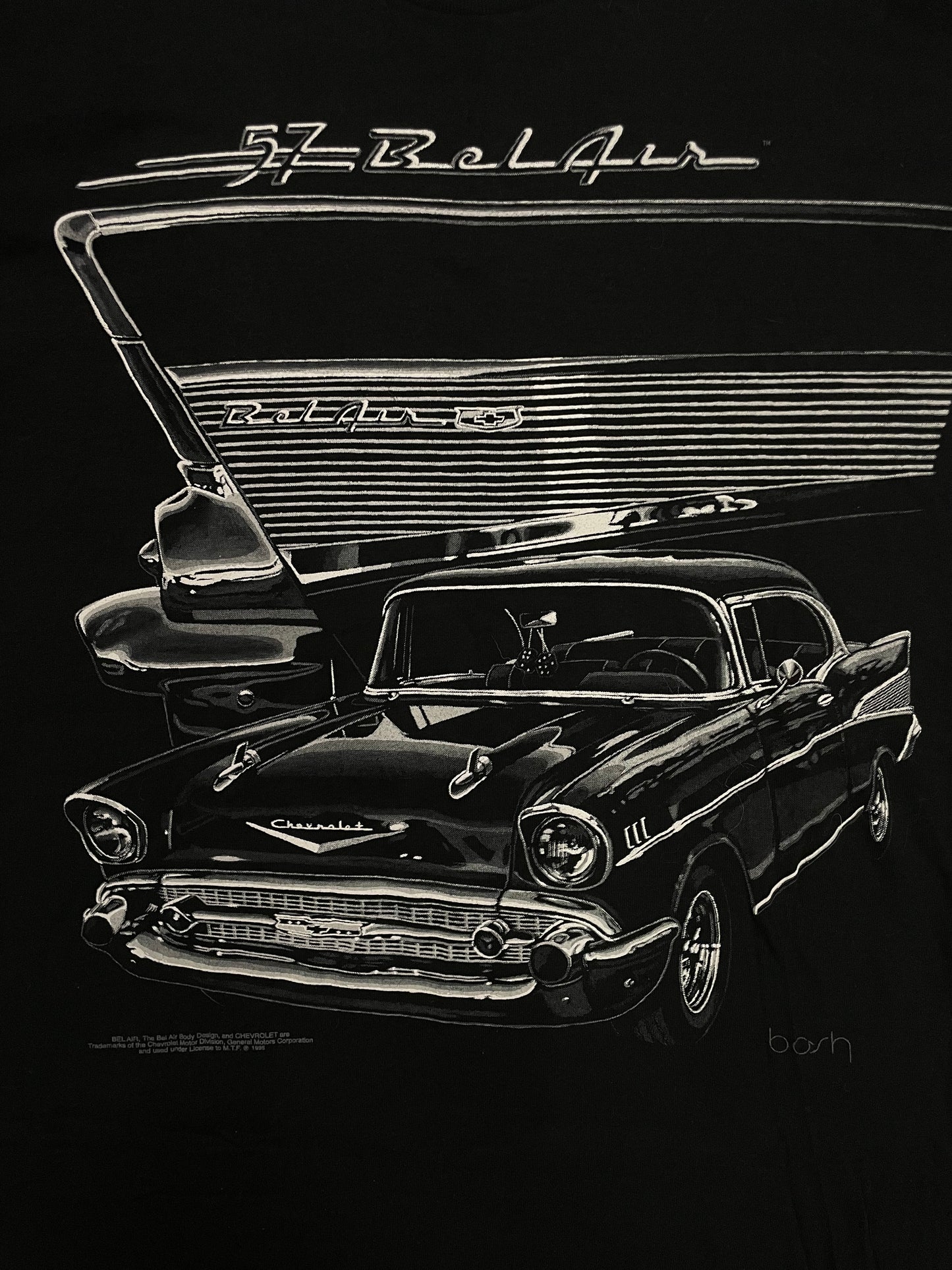 Vintage 1990s Chevy 1957 belair portrait tee