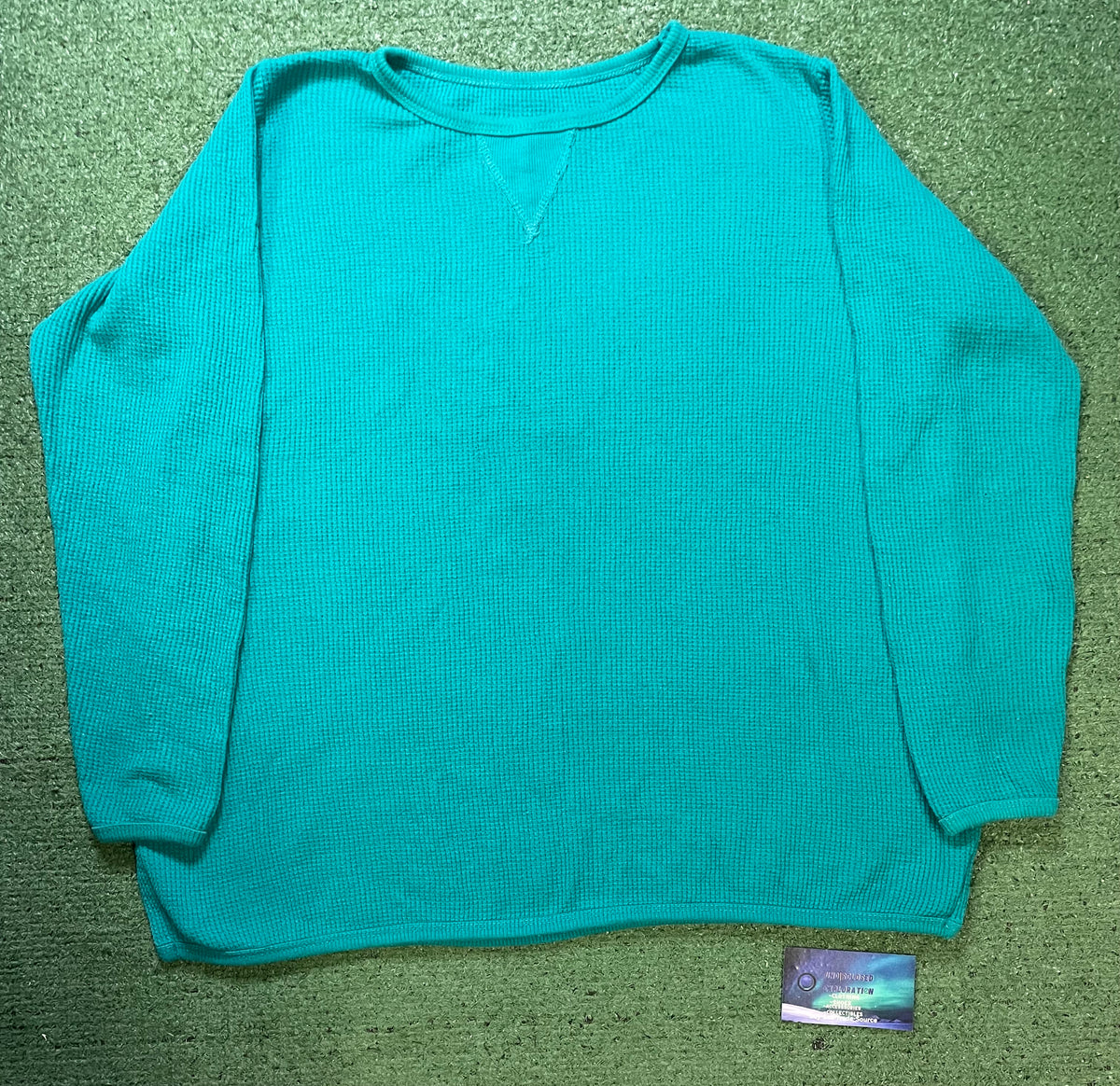 Woman Within turquoise waffle longsleeve