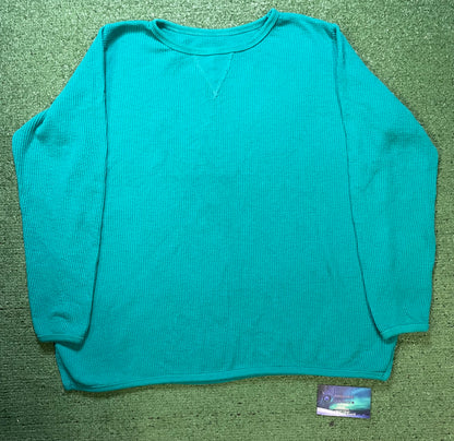 Woman Within turquoise waffle longsleeve