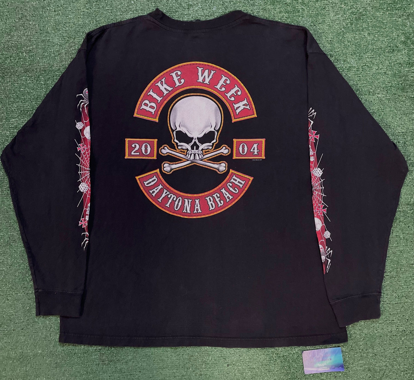 Vintage 2000s spiders and skulls Bike Week Daytona Beach longsleeve