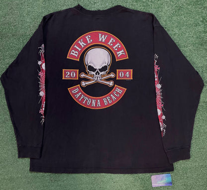 Vintage 2000s spiders and skulls Bike Week Daytona Beach longsleeve