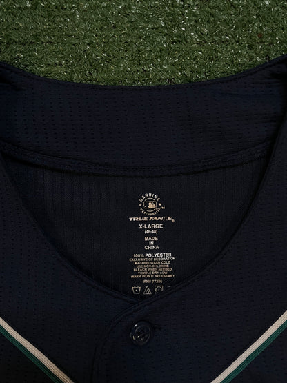 Seattle Mariners embroidered navy and white baseball jersey