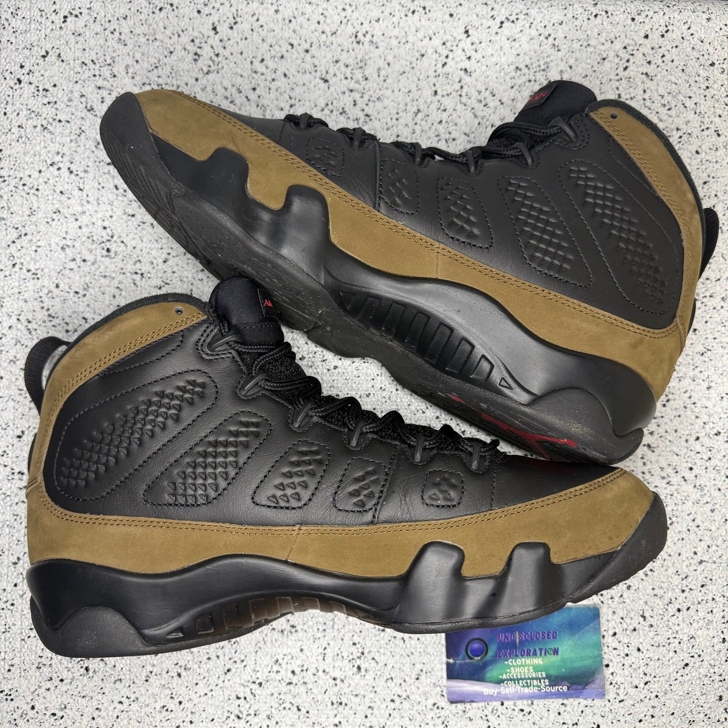 Jordan 9 Olive 10.5 Men/12 Women “Preowned”