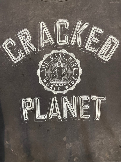 Saint Michael Cracked Planet distressed crewneck