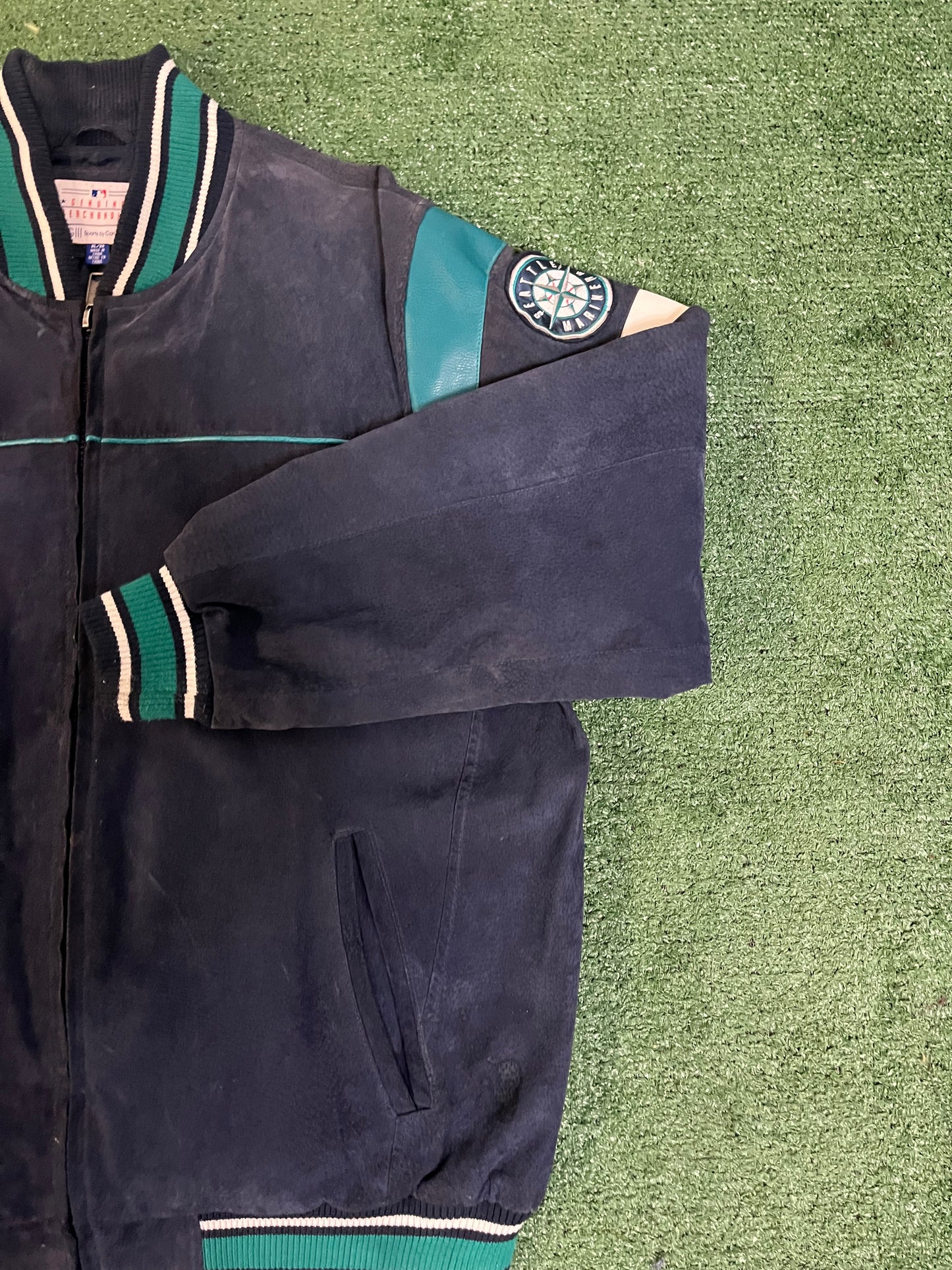 Vintage 1990s Seattle mariners leather and suede jacket