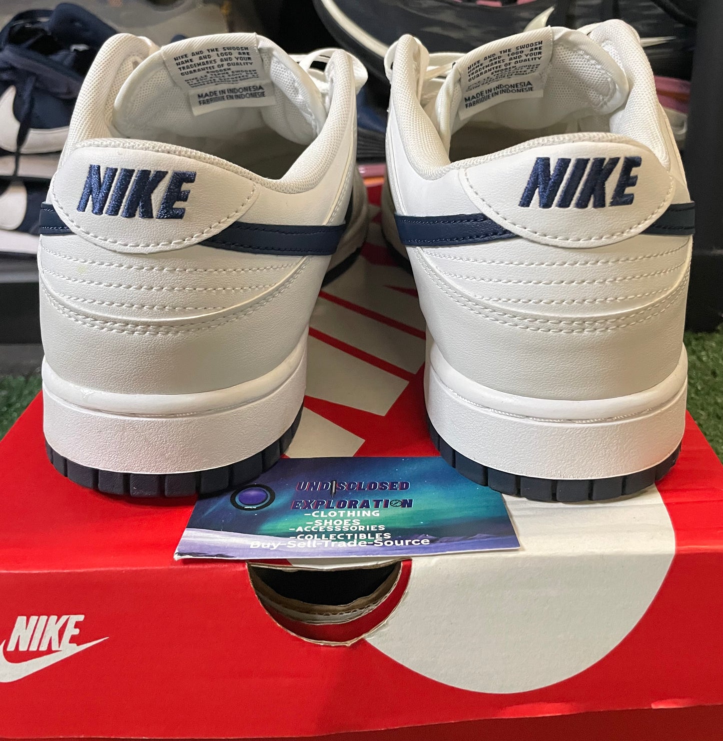 Nike Dunk Low white midnight navy size 12men/13.5women