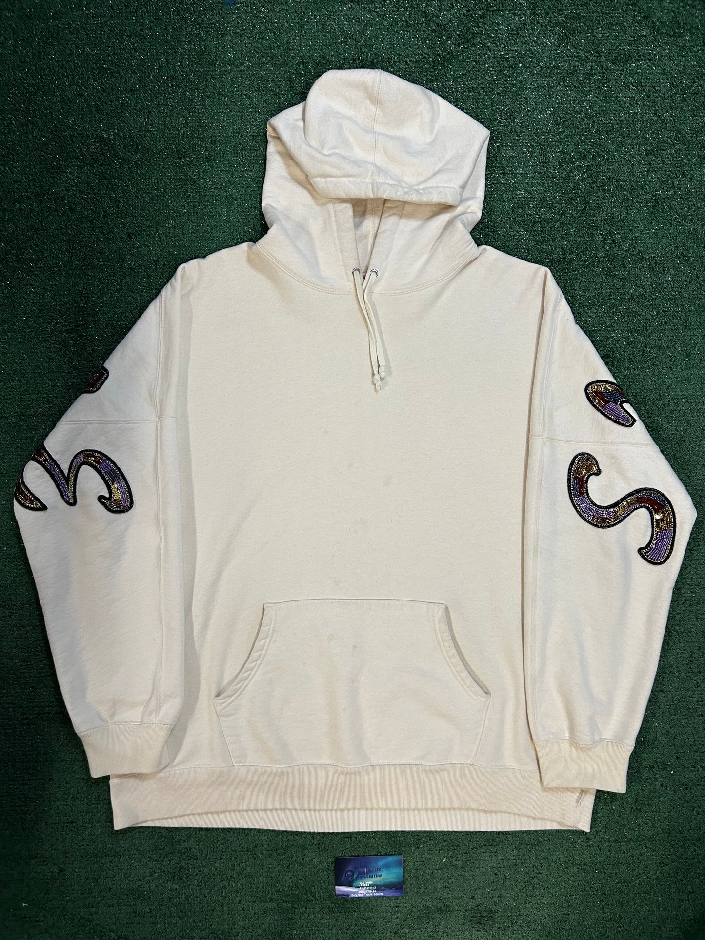 Supreme cream beaded hoodie