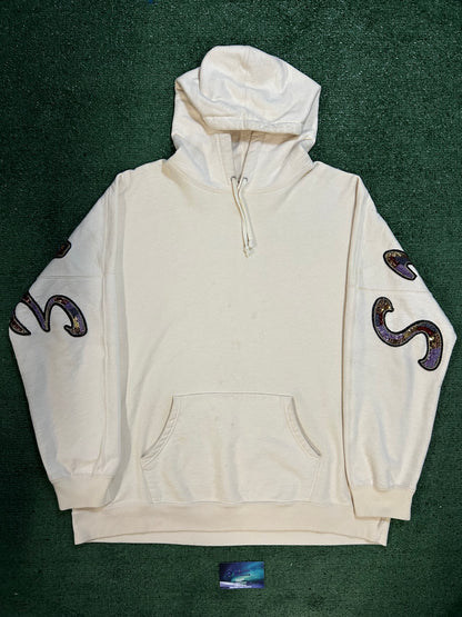 Supreme cream beaded hoodie