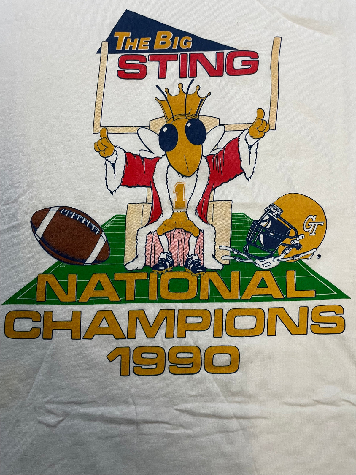 Vintage National Champions 1990 Georgia Tech the big string tee