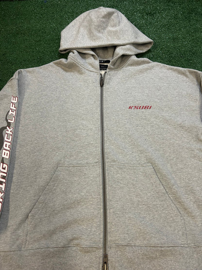 Ksubi grey zipup flame hoodie