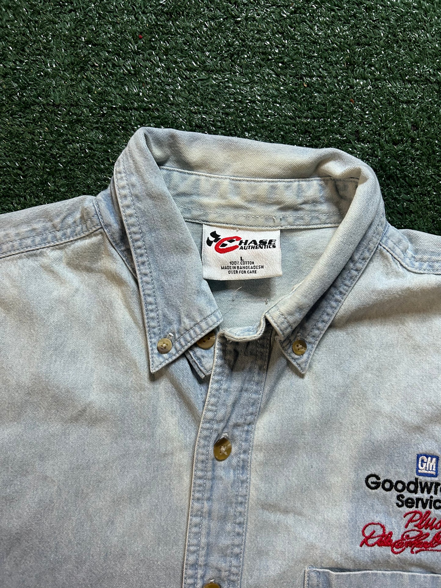 Vintage 1990s Dale Earnhardt denim button up