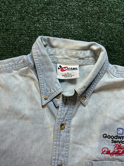 Vintage 1990s Dale Earnhardt denim button up
