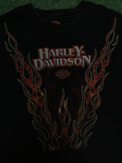 Vintage 1990s Harley Davidson V flames longsleeve