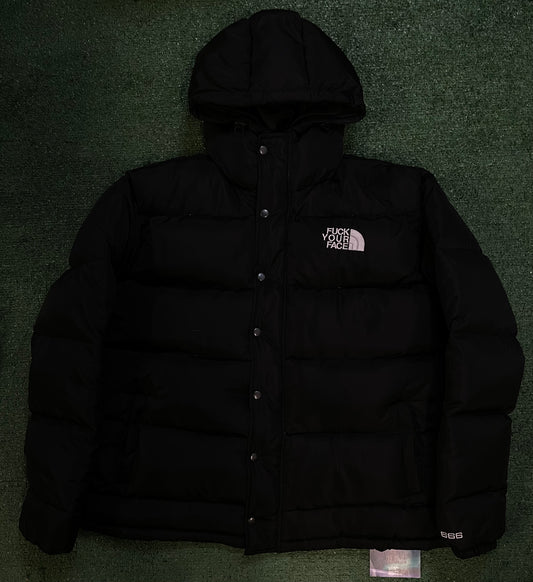 Fuck Your Face puffer black jacket