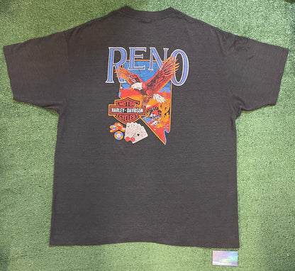 Vintage 1990s 3D Emblem The Great American Hog Harley Davidson tee