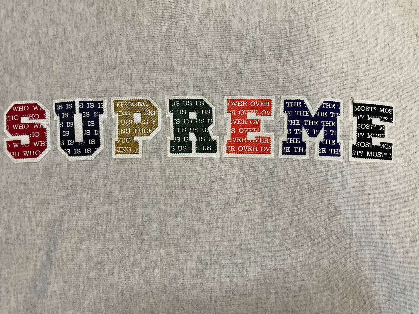 Supreme The Most Hooded ash grey hoodie