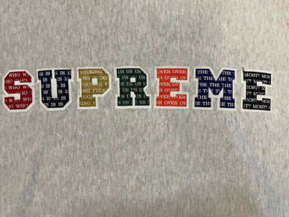 Supreme The Most Hooded ash grey hoodie