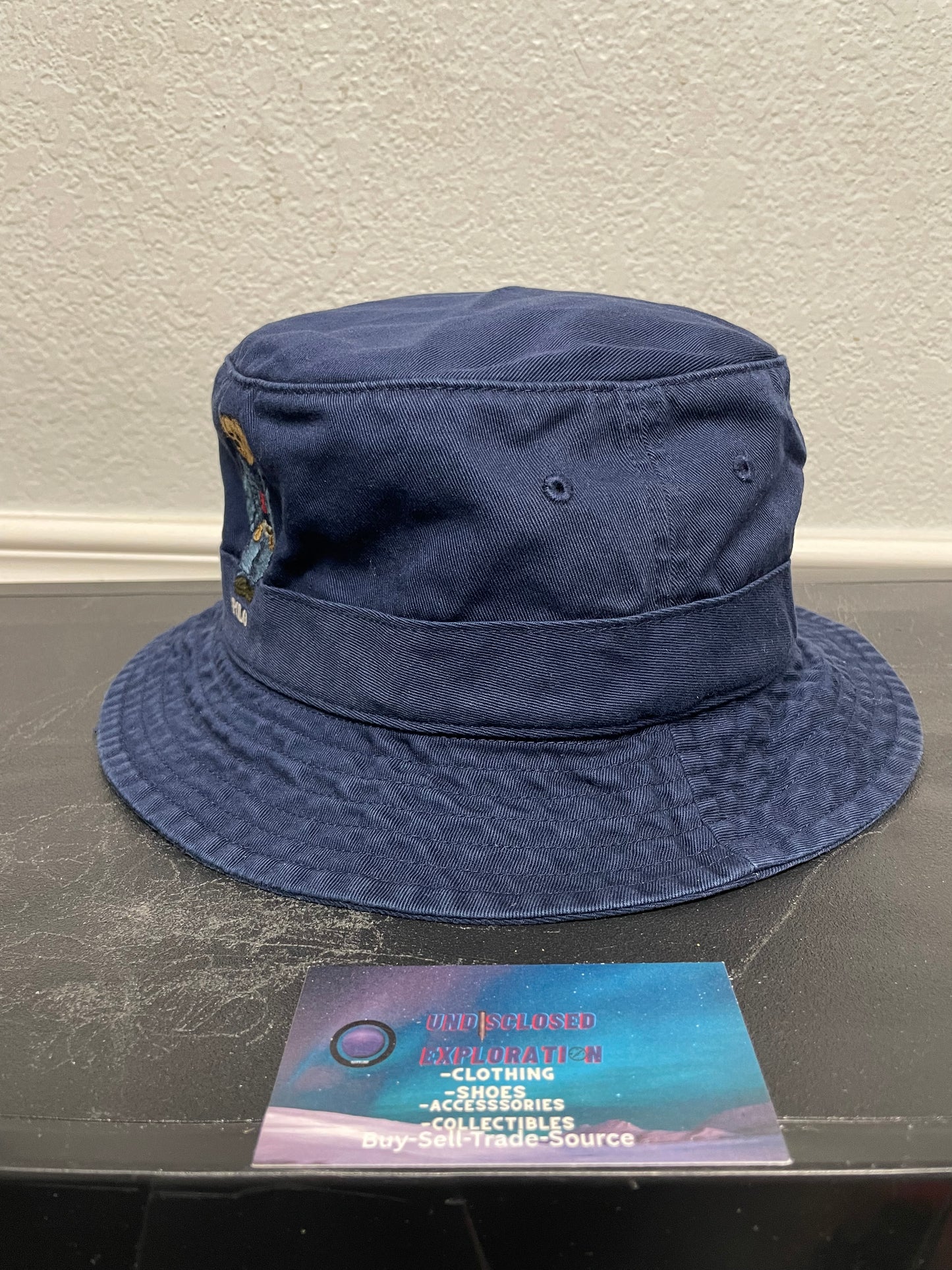 Navy Polo Ralph Lauren bear bucket hat