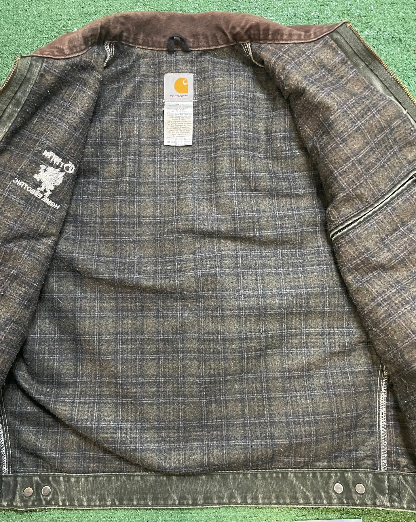 Vintage Carhartt moss green Detroit jacket vest