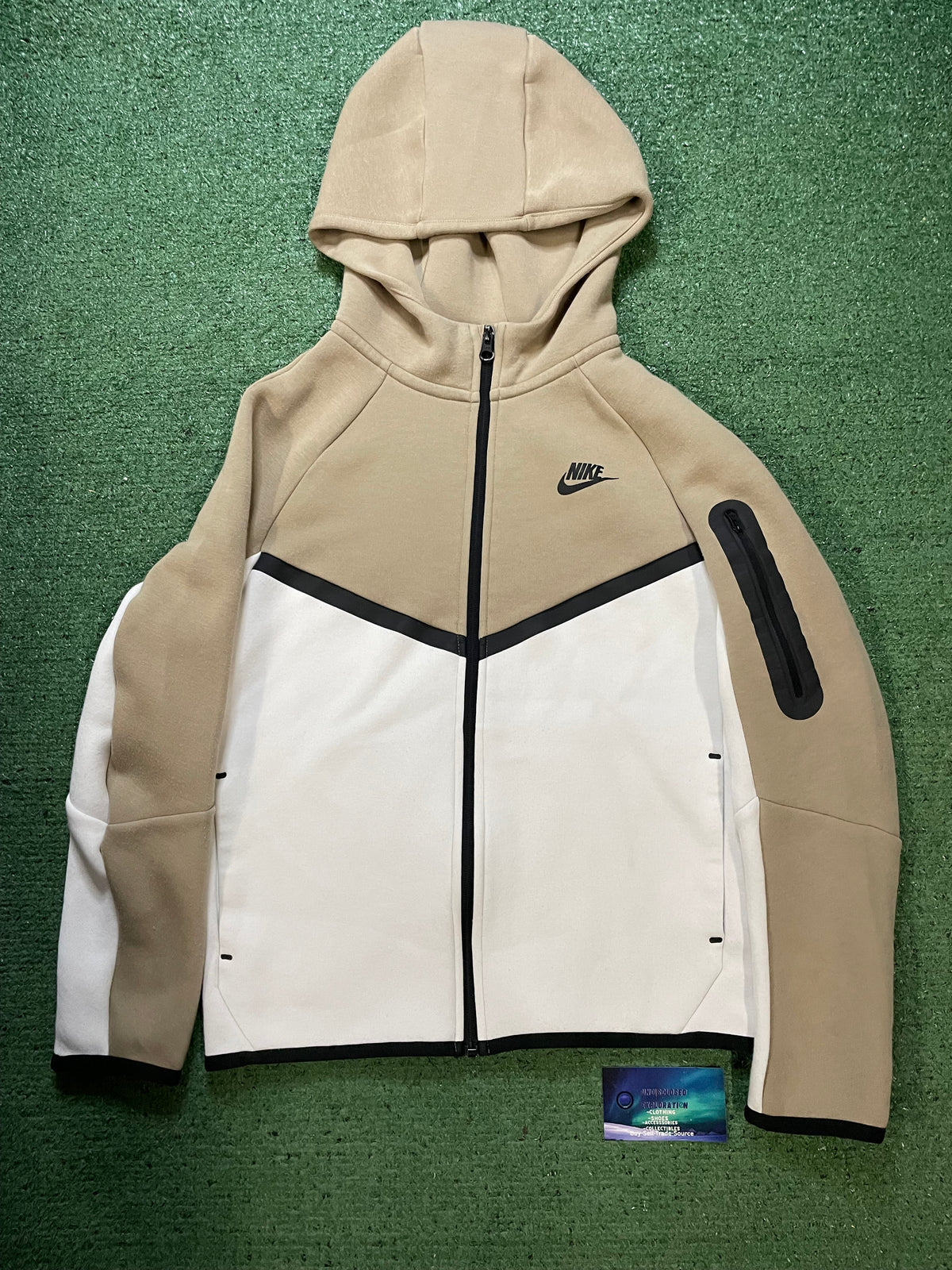 Nike beige & cream youth tech fleece hoodie