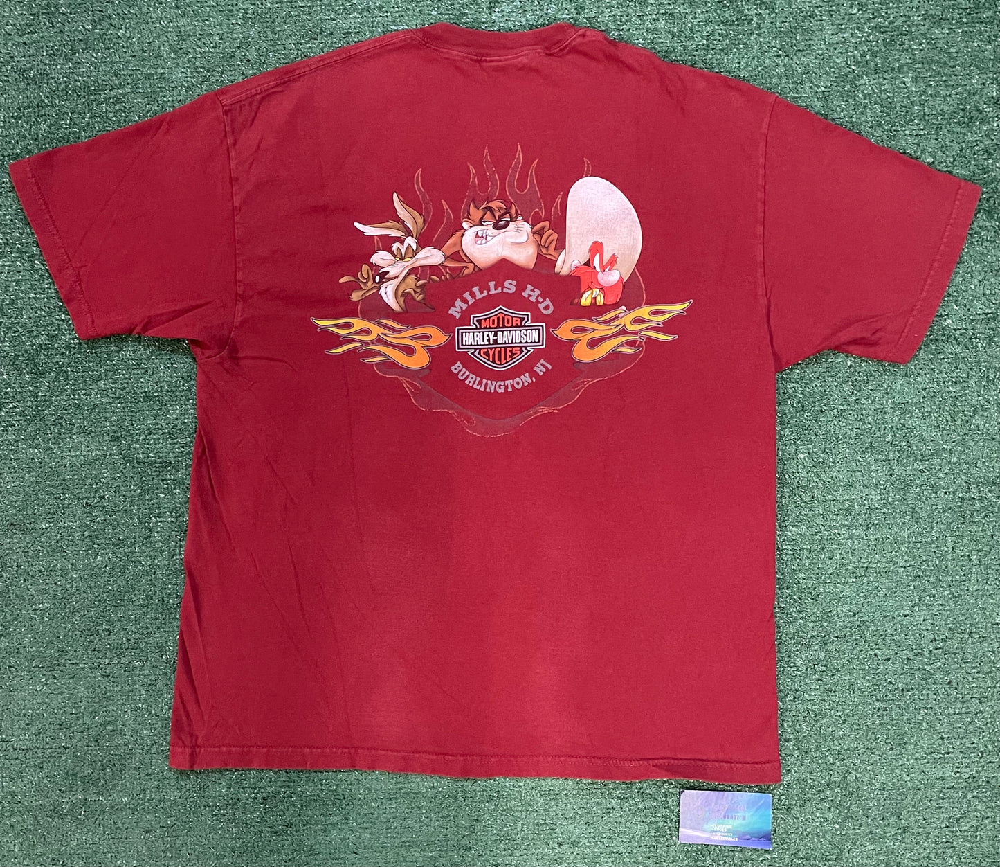 Vintage 1990s Harley Davidson Red Hot Rider looney tunes tee