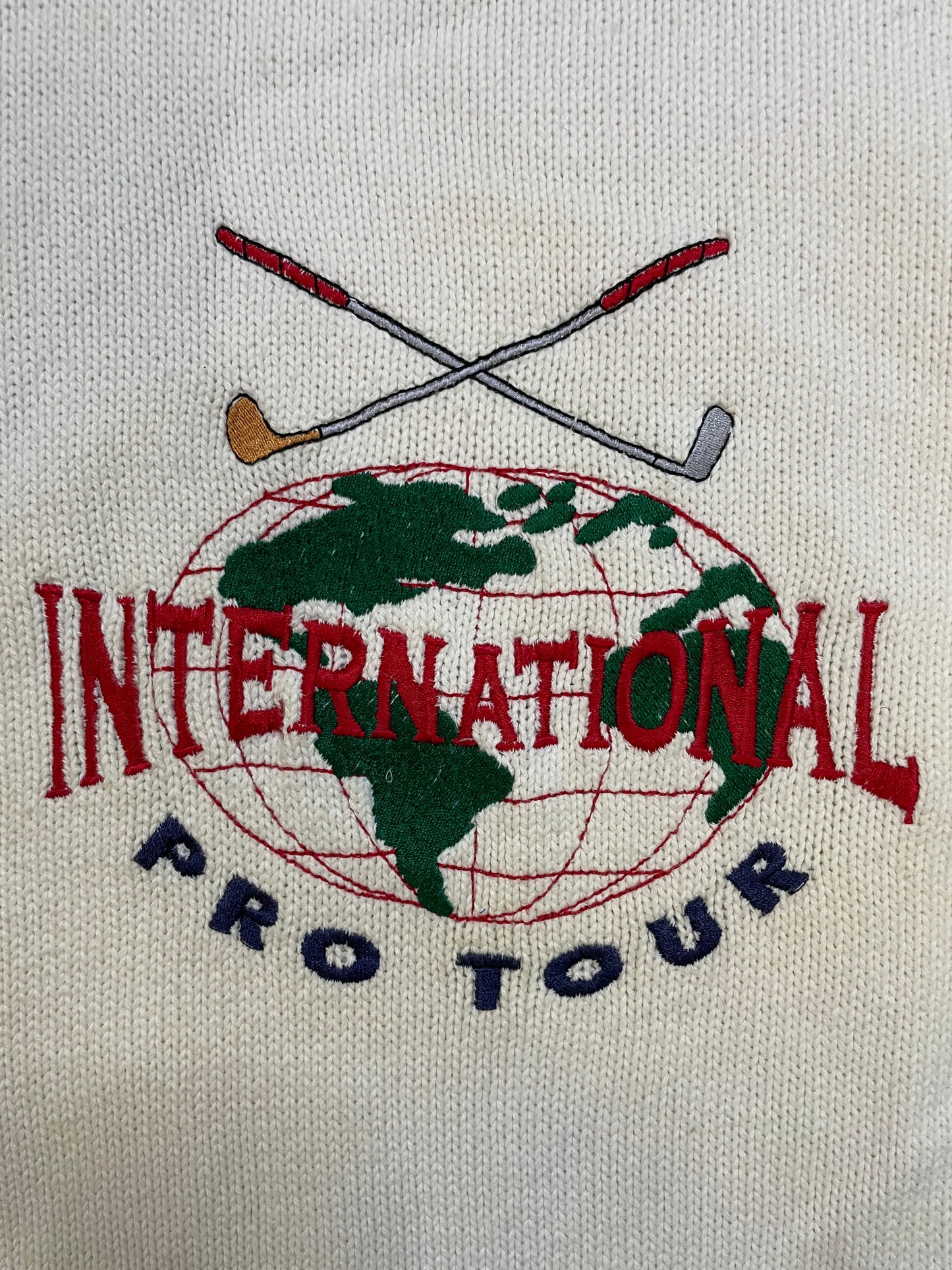 Vintage 1990s International Pro Tour golf embroidered crewneck