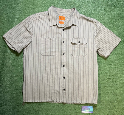 Volcom grey and black button up shirt