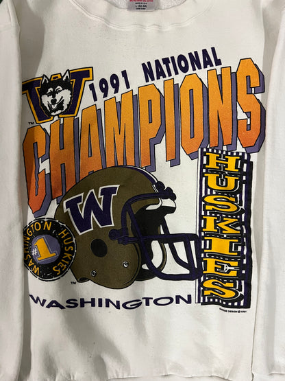 Vintage 1991  UW University of Washington huskies national champions Crewneck
