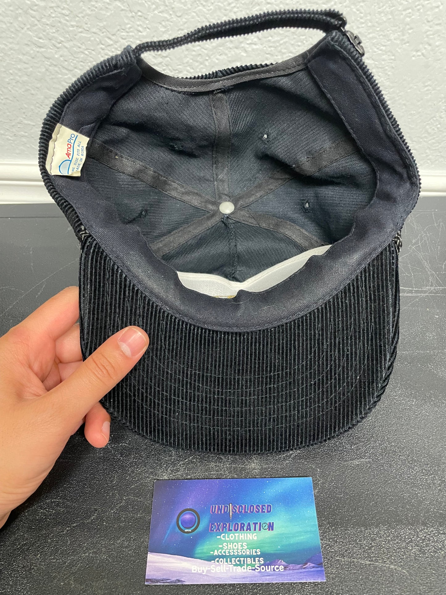 Vintage 1990s BMW black corduroy hat