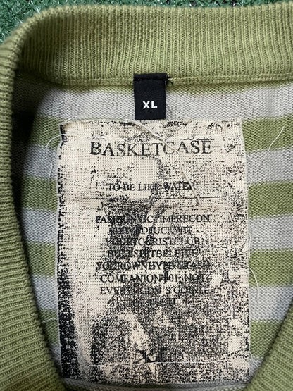Basketcase gallery grey & sage striped tee
