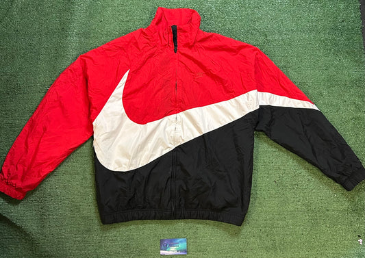 Nike swoosh black white red windbreaker jacket
