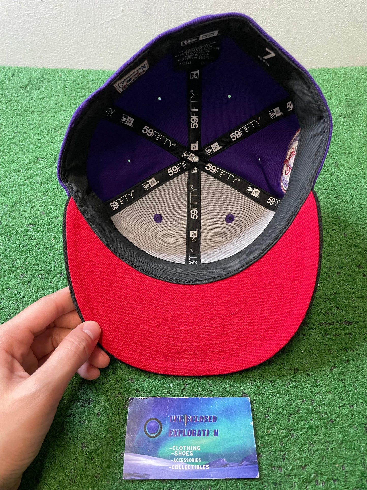 Los Angeles angels purple and red fitted hat