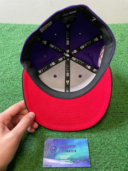 Los Angeles angels purple and red fitted hat