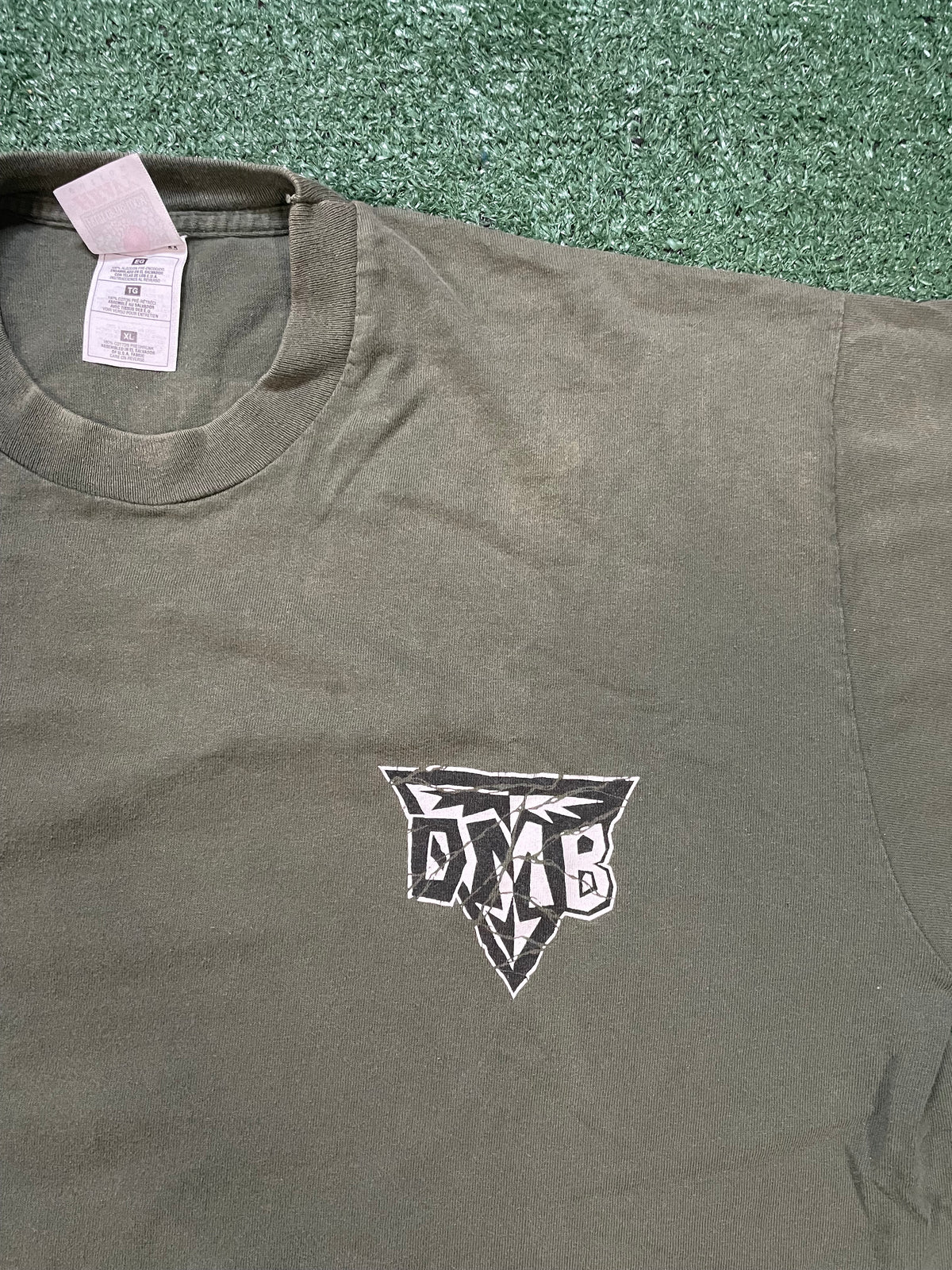 vintage 1990s Dave Matthews Band olive green double sided tee