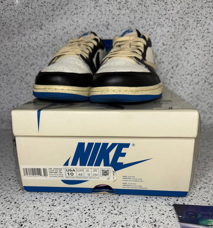 Jordan 1 Low Travis Scott Fragment 10 Men/11.5 Women “Preowned”