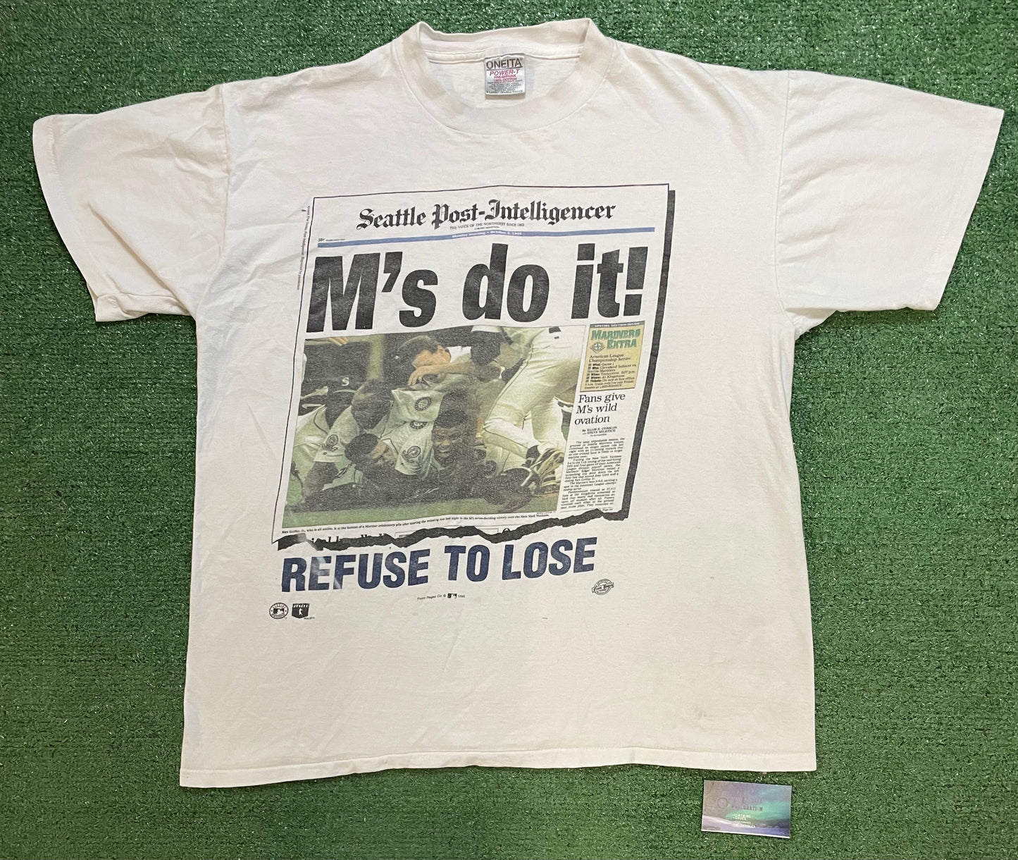 Vintage 1990s Seattle Mariners M’s do it Seattle Post intelligencer newspaper tee