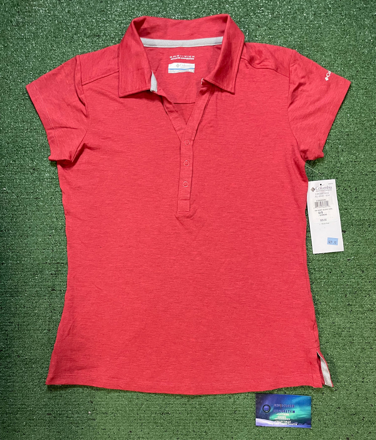 Columbia red short sleeve polo