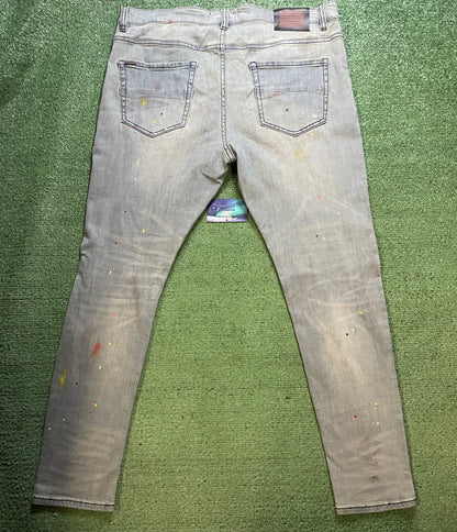 Serenade light wash paint splatter jeans