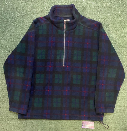 Vintage Eddie Bauer plaid quarter zip
