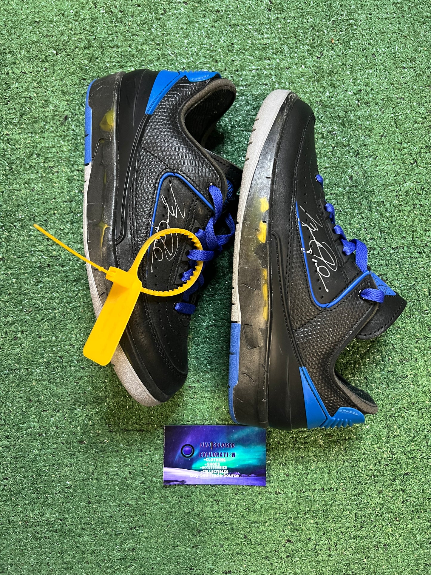 Off white X Air Jordan 2 black varisty royal size 6men/7.5women