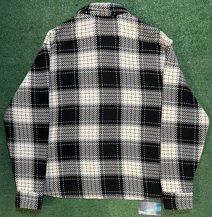 MNML plaid black and white flannel