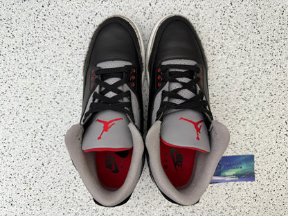 Jordan 3 Black Cement 10.5 Men/12 Women “Preowned”