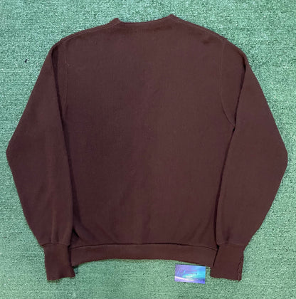 Vintage 1970s Lacoste Izod Dark Brown Cardigan