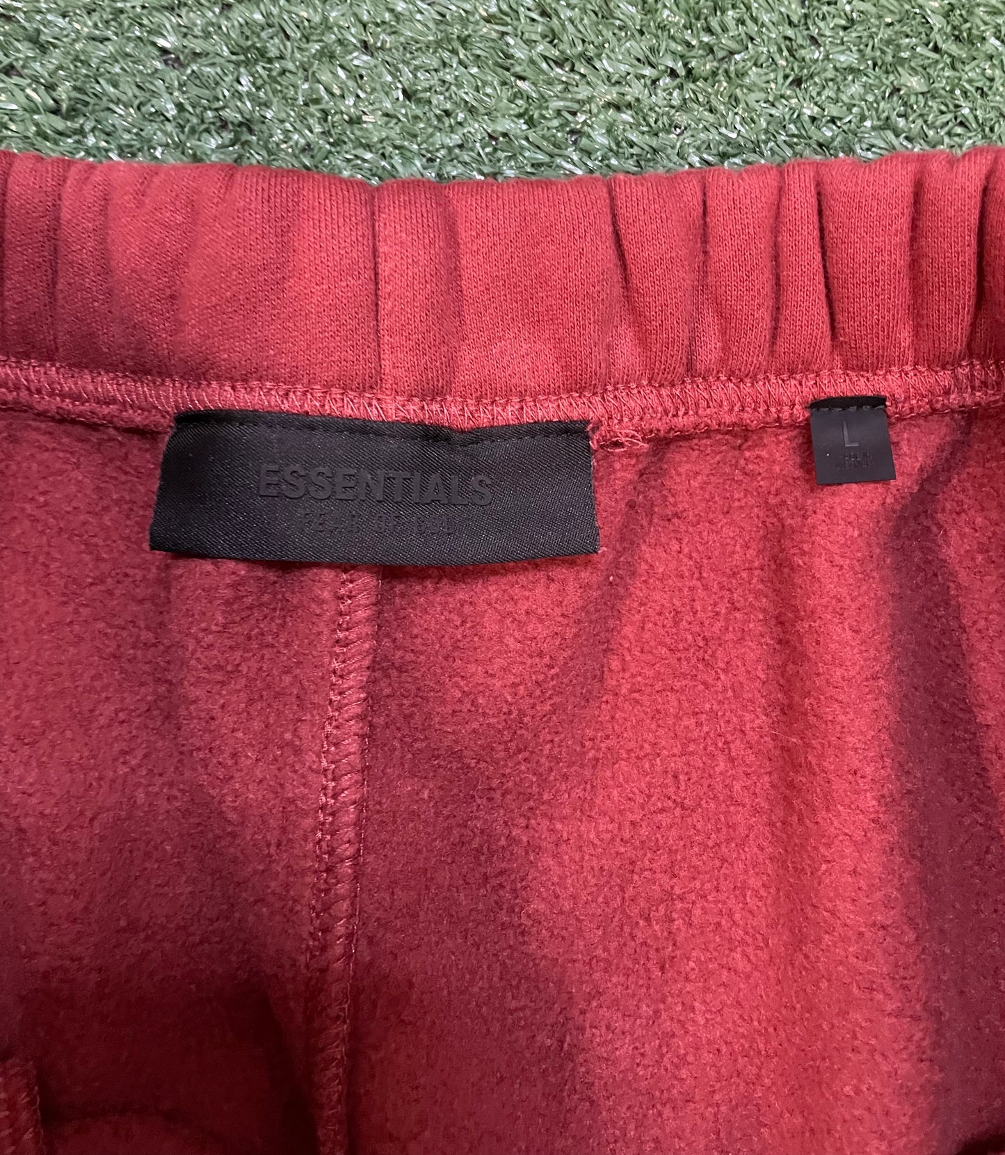 Fear of God ESSENTIALS Crimson University Fleece Relaxed Sweatpants