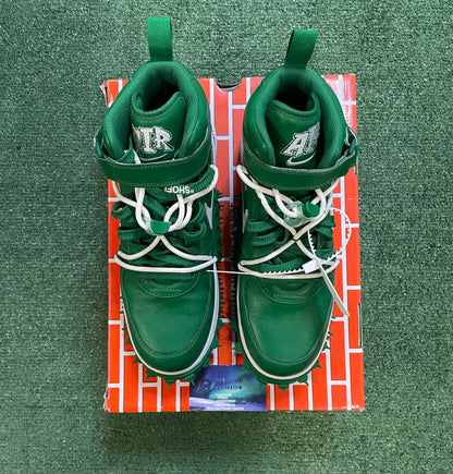 Off white X Nike Air Force 1 Mid pine green size 11men/12.5women
